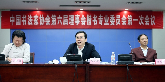 王家新在中国书协楷书专业委员会会议上讲话 叶武摄